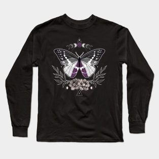 Asexual Butterfly LGBT Pride Flag Long Sleeve T-Shirt